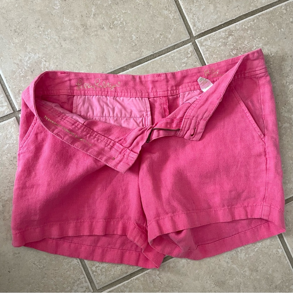 Lilly Pulitzer The Calla Linens Short Pink - Picture 6 of 7
